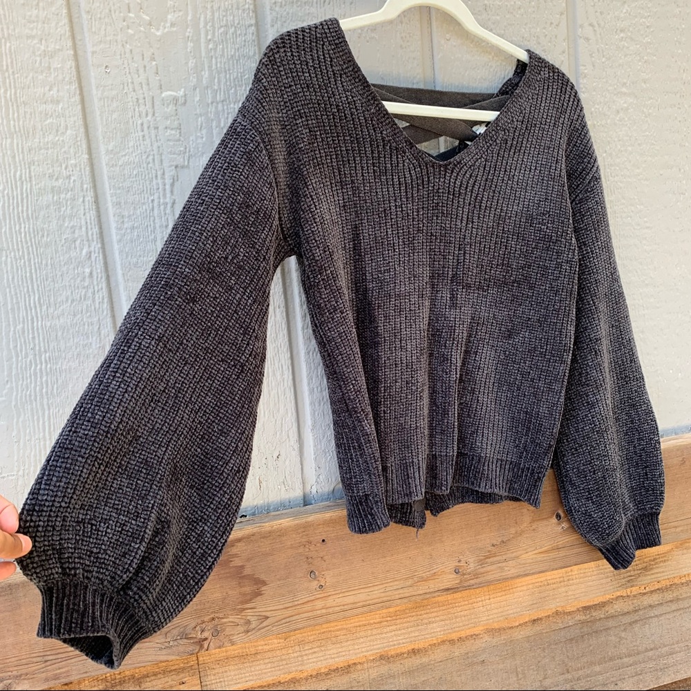 Willow & Clay ballon sleeve chenille sweater - Picture 3 of 11